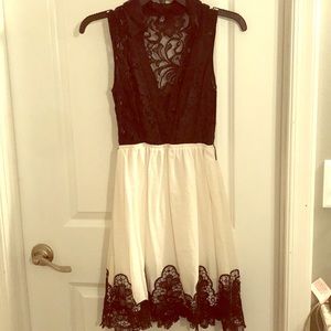 LKB Black & White Lace Detail Dress